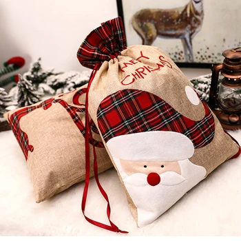  Raišteliu Maišeliai Kalėdų dovanų maišelis Maišelis Lino Nešiojamų Kalėdų dekoro Gimtadienio Saldainių Maišelį Pateikti wrap Vestuvių Namų