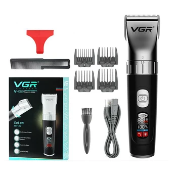  VGR plaukų žoliapjovės USB įkraunama plaukų clipper 10W galingas clipper mažesne mašina, LCD barzda žoliapjovės plaukų cutter