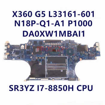  L33161-001 L33161-501 L33161-601 HP ZBOOK X360 G5 Nešiojamas Plokštė DA0XW1MBAI1 Su I7-8850H CPU P1000 100% Visiškai Išbandytas GERAI