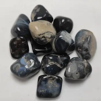 Natūralus juodas Agatas Kristalų Žvyro akmuo, kalnų Krištolas Kvarco Mineralų gydomųjų Pavyzdys Žuvų Bakas Sodo Puošmena