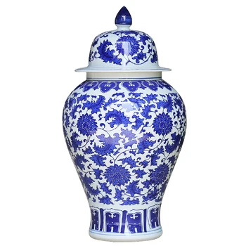  Jingdezhen Keramikos Šventykla jar vaza Antikvarinis Mėlynos Ir Baltos Saugojimo puodą Kambarį imbieras jar Namų porceliano keramikos jar