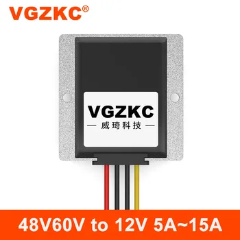  VGZKC 48V60V į 12V 5A, 8A, 10A 15A galios keitiklis 20-72V į 12V automobilinis DC žingsnis žemyn modulis DC-DC maitinimo šaltinis