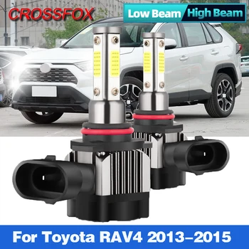  2vnt LED Automobilių Žibintai 9005 HB3 HB4 9006 Auto priekinio Žibinto Automatinis Šviesos Lemputės 6000K Balta Led Lemputė 12V Toyota RAV4 2013-2015 m.